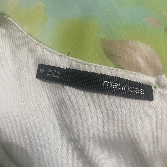 Maurice’s Floral Green Spring Yellow Mini Dress Size Medium womens - Picture 5 of 6